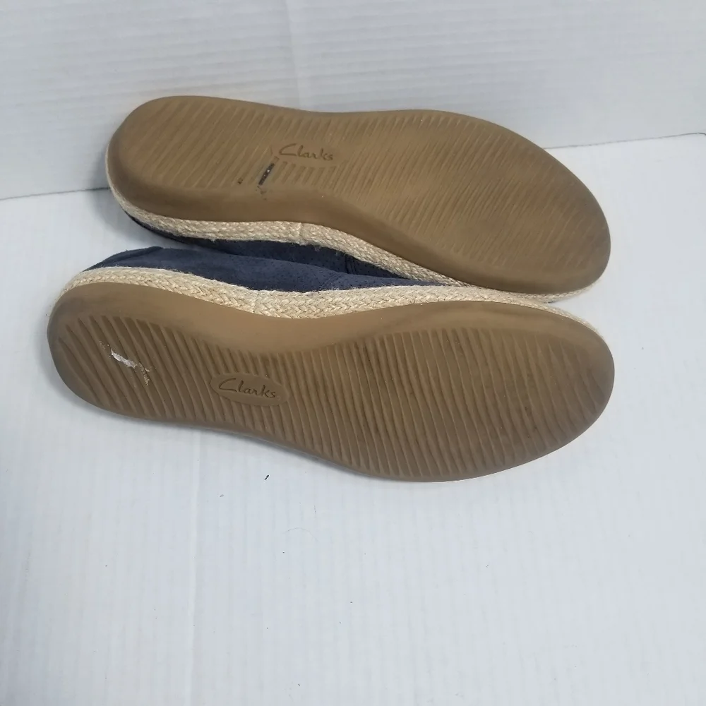 CLARKS COLLECTIONS WOMEN'S NAVY ESPADRILLES SIZE 8.5